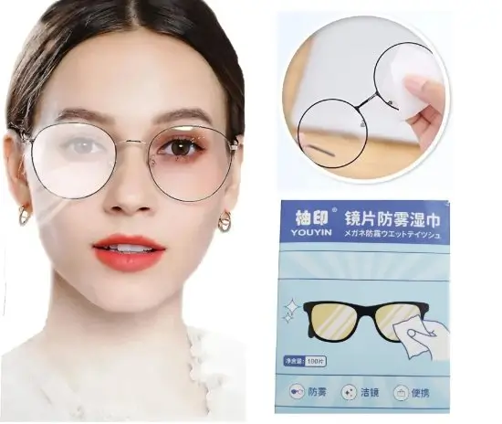 0Ykmc7k8C9o4Kopx9DNGiwa5Wusr5vtUjOznsyn6.webp Anti Fog Wipes Specs Cleaner Pre-moistened & Antifog Lens Cleaning Eyeglasses Wipe with Microfiber Cloth, Individually Wrapped Lens Cleaner Wipes for Laptop, Computer, Phone (Pack of 1/100 Pc - Image 1