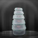 Kitchen Containers Set, Fridge Storage Boxes, Plastic Containers for Kitchen Organizer, Kitchen Accessories Items for Storage Organizer, Snap-Seal (lunch box/storage organizer) (5 Ps Set)