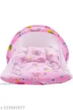 Pink Cotton Mosquito Net for Newborns - Image 2