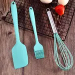 Silicone Spatula Set for Kitchen, Non-Stick Pan Cooking Spatula Whisk Brush with Steel Handle, Silicone Kitchen Tools Set - Image 2