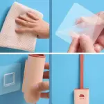 Silicone Toilet Brush/ Flexible Soft Bristle Brush with Quick Dry Holder Cleaning Brush for Toilet Accessories ( Without Box ) - Image 5