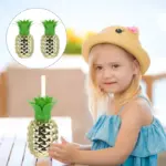 Plastic Pineapple Cups with Straw (1 Pc) - Party Favors, Hawaiian, Beach - Image 4