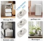4 Pcs Self Adhesive Mini Swivel Caster Wheels 360° Universal Rotating Furniture Wheels for Storage Boxes Trash Bins and Small Appliances - Image 4