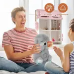 Portable Breathing Teddy Bear Soft Toy Plush Sound Machine, Baby Gift with Music, Lights & Breathing Motion Infant Toys for Newborns, Soft Breathing Stitch Teddy - Image 4