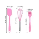 Silicone Spatula Set for Kitchen, Non-Stick Pan Cooking Spatula Whisk Brush with Steel Handle, Silicone Kitchen Tools Set - Image 3