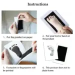 Inkless Hand and Footprint Kit Ink Pad for Baby Hand and Footprints Dog Paw Print Kit Dog Nose Print Kit Baby Footprint Kit Clean Touch Baby Foot Printing Kit Handprint Kit (Black-Pack of-1) - Image 3