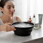 Silicone Ice Facial Bowl with Built-In Ice Tray Foldable Skin Care Bowl (1 Pc) - Image 2