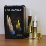 LED Flameless Triple Candle Lamp Golden Decorative Electronic Candle Light for Home Festival Diwali Decoration (1 Pc) - Image 7