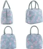 Grey Flamingo Insulated Nylon Lunch Bag – Portable & Waterproof - Image 3