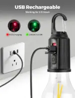 Rechargeable Camping Lights, Waterproof LED Tent Lights with USB Cable, 3 Modes Hanging Camping Lantern, Hanging Lamp for Hiking, Emergency, Camping, Household, Car Repairing(1PCS) - Image 6
