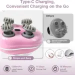 Smart Electric Scalp Massager with 4 Silicone Heads – Rechargeable Handheld Head & Body Massage Device - Image 5