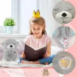 Portable Breathing Teddy Bear Soft Toy Plush Sound Machine, Baby Gift with Music, Lights & Breathing Motion Infant Toys for Newborns, Soft Breathing Stitch Teddy - Image 5
