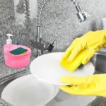 Double Layer Liquid soap Dispenser with Pump and Sponge, Practical for Hotel Sink Clear, Soap Dispensing Liquid Pump Bottle for Home, Kitchen Rectangle ( 2 in 1 ) - Image 5