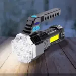 Outdoor Portable USB Rechargeable LED Flashlight with COB Side Light - Image 2