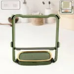 2-in-1 self-adhesive towel hanger & soap holder stand space-saving bathroom wall organizer