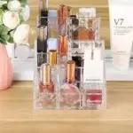 16-Compartment Makeup Organizer – Plastic Vanity Storage for Cosmetics, Brushes, Perfume & Lipsticks - Image 3