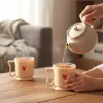 Elegant Heart Design Mini Tea & Coffee Mug Set With Handle Ml Small Cup Set For Home | Flexible, Easy Release, Kitchen Use, Elegant - Image 4