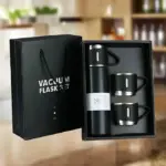 Stainless Steel Vacuum Flask Set with 3 Steel Cups Combo for Coffee Hot Drink and Cold Water Flask Ideal Gifting Travel Friendly Latest Flask Bottle. (500ml) - Image 3