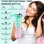Motivational Water Bottle with Straw & Time Marker, Tritan Portable Gym Water Bottle, Leakproof Reusable, Special Design for Your Sports Activity, Hiking, Camping - Image 5