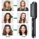 Hair Straightener Brush with Keratin Ceramic Coating Fast Heating, Adjustable Temperature, Anti-Frizz Design - Image 2