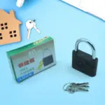 Iron Padlock, Brass Core and Thickened Spray Black Iron Door Lock for Home Dormitory, Waterproof Antirust Anti-theft Padlocks Outdoor Gate Shed Locks Warehouse Big Iron Door Drawer Lock (60mm - Image 2