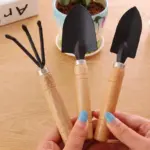 3-Piece Small Garden Tool Set Hand Cultivator, Trowel & Fork - Image 3