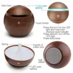 Wooden Cool Mist Humidifier Essential Oil Diffuser with 7 Color LED Night Light USB 130ml - Image 6