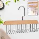 Space-Saving 8-Hook Wooden Hanger Multi-Purpose Closet Organizer