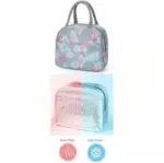 Grey Flamingo Insulated Nylon Lunch Bag – Portable & Waterproof - Image 5