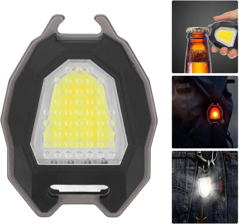 GIPUwcgmCVw9rIScAym6mAEjalDHUfQhAZXU04OK.webp Portable Triangular Shaped Emergency& Camping Flashlight With Cigarette Lighter Lumens Rechargeable Waterproof Portable Led Light Camping Keychain 6Lighting Modes With Strong Magnet 3 Color L - Image 1
