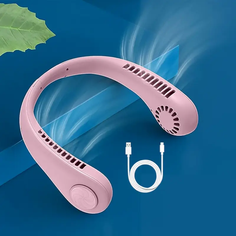 GZKliNmR9HMXpX4g7TkSDVux1wCKanEiaSDLDAOz.webp Portable Neck Fan – Hands Free Bladeless USB Rechargeable 360° Cooling Wearable Neck Fan - Image 1