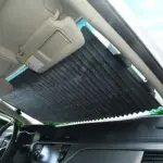 Retractable Long Foldable Windshield Sun Shade for Car (1 Set) ( default, Standard ).