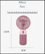 Portable USB Rechargeable Mini Handheld Fan with 5 Blades (Purple) - Image 3