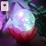 Crystal Ball Lotus LED Decorative Color Changing Rotating Lamp for Home Temple Festivals Parties & Gifting (1 Pc)
