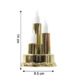 LED Flameless Triple Candle Lamp Golden Decorative Electronic Candle Light for Home Festival Diwali Decoration (1 Pc) - Image 2