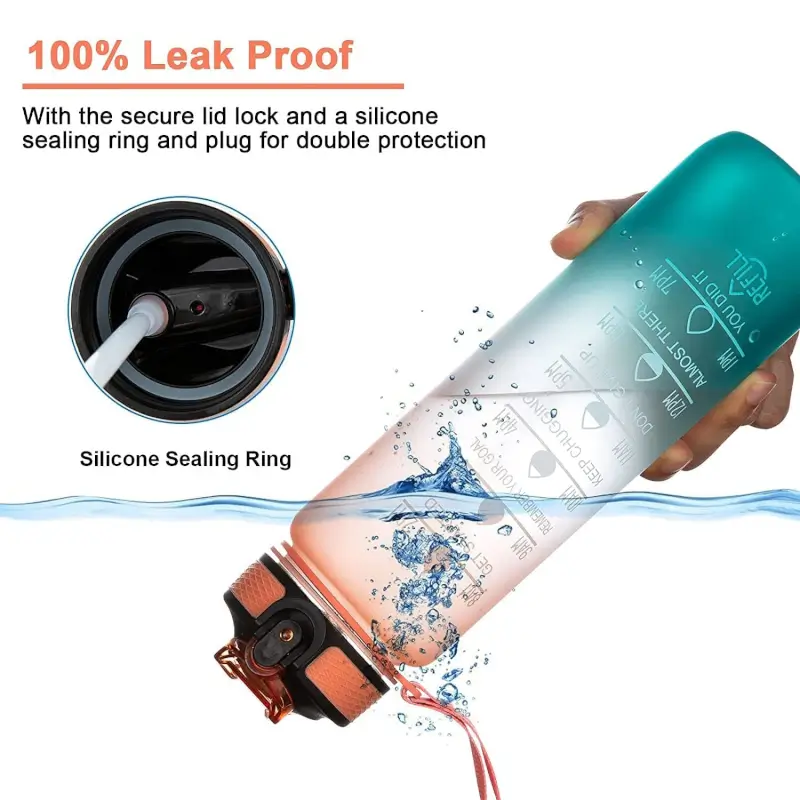 JGtI2L2dvUEPxbnUQXJ1qUINjIQTYNtqOykYVfUK.webp Motivational Water Bottle with Straw & Time Marker, Tritan Portable Gym Water Bottle, Leakproof Reusable, Special Design for Your Sports Activity, Hiking, Camping - Image 1