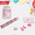 Kids' Stationery Kit: Wooden Pencils, Sharpener, Eraser, Diary (9 Pc Set) - Image 4