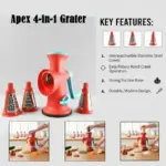 Apex 4 in 1 Signature Rotary Grater – Kitchen Prep Tool - Image 7