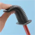 Silicone Toilet Brush/ Flexible Soft Bristle Brush with Quick Dry Holder Cleaning Brush for Toilet Accessories ( Without Box ) - Image 3