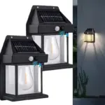 Solar Wall Lights / Lamp Outdoor, Wireless Dusk to Dawn Porch Lights Fixture, Solar Wall Lantern with 3 Modes & Motion Sensor, Waterproof Exterior Lighting with Clear Panel (1 Pc ) - Image 2