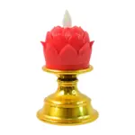 Premium Lotus Shaped LED Flameless Candle with Decorative Holder – Battery Operated Home Decor Lamp - Image 4