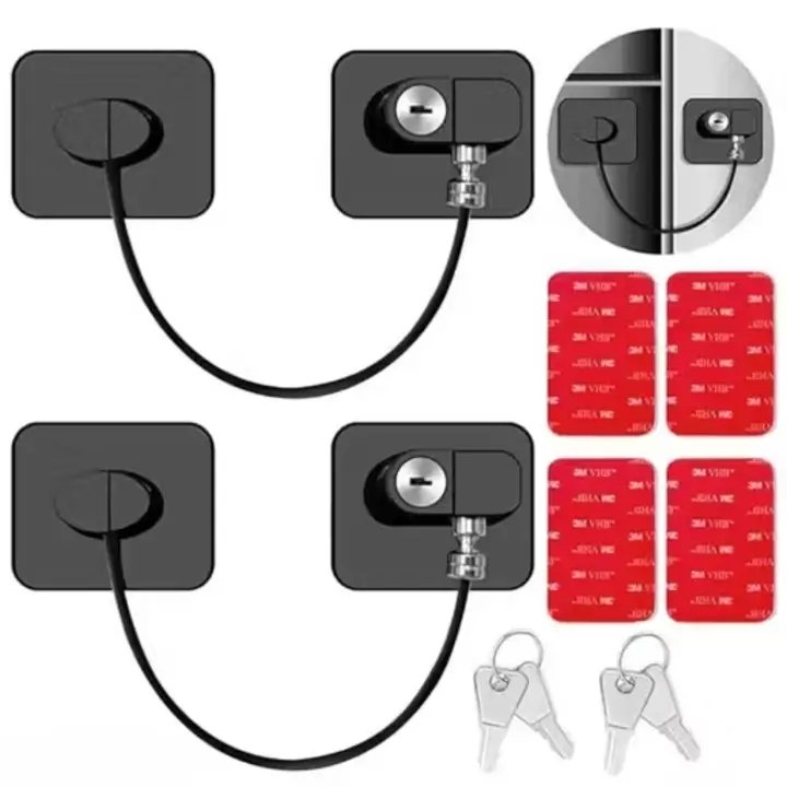 QQMqaHBg1K9ydsSMSs3hAda8pG0NMAJA3J43sjli.webp 2 Pack Child Safety Cabinet & Fridge Locks with Keys - Image 1