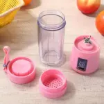 Portable USB Rechargeable Juicer Blender Bottle 380ML with 6 Stainless Steel Blades - Image 4