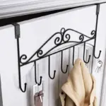 Over The Door Hanger Rack 7 Hooks Decorative Ognazier Hook Rack Stylish Door Hanger Door Hook Hangers with 7 Hooks,Metal Hanging Rack for Home Office Use - Image 3