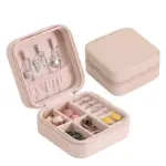 Jewellery Box for Women, Mini Portable Jewelry Box Organiser,PU Leather Jewlerrying Display Holder, Small Travel Jewellery Box for Girls, Women, Mother, Daughte, Travel Ring, Pendant, Earring - Image 3