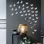 Plouf 35 Butterfly Silver Acrylic Mirror Wall Sticker