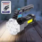 Outdoor Portable USB Rechargeable LED Flashlight with COB Side Light - Image 6