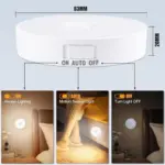 Motion Sensor Light for Home with USB Charging Wireless Self Adhesive LED Body Induction Lamp Sensor Light for Wardrobe Lights with Sensor Night Light for Cupboard Stairs (White) - Image 3