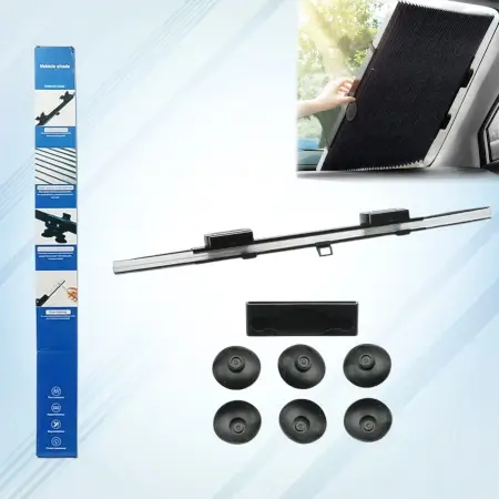 Retractable Long Foldable Windshield Sun Shade for Car (1 Set) ( default, Standard ).