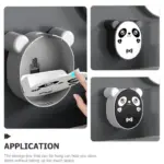 Plastic cute panda soap box wall mounted flip-top drain soap case | no drilling, waterproof - Durable Plastic - Image 3